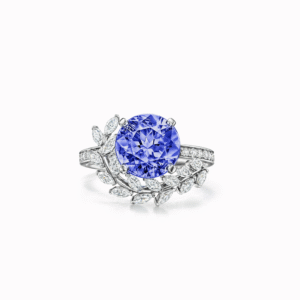 Vine Ring in Platinum with a Tanzanite and Diamonds